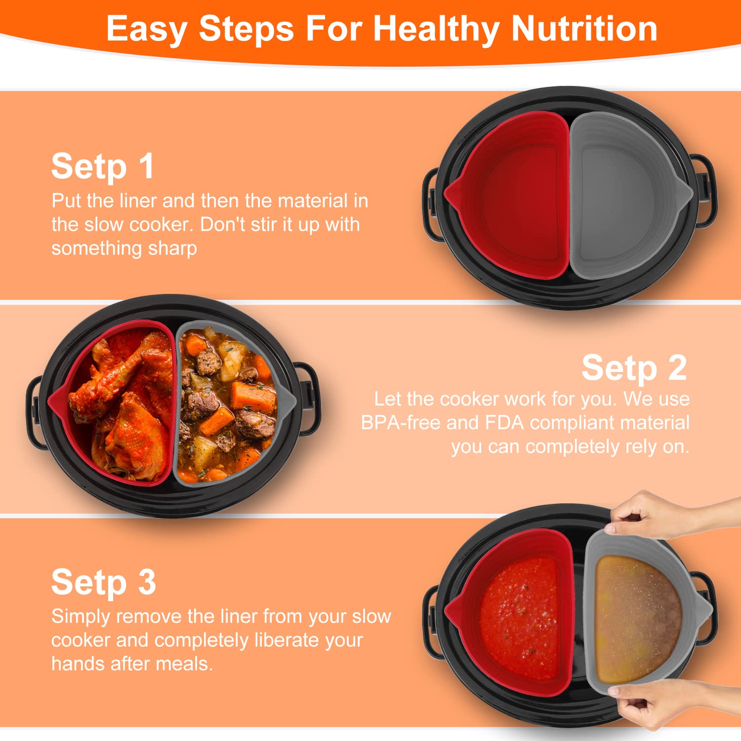 MaMix Slow Cooker Liners Fit Crockpot 6 Quart Oval Slow Cooker