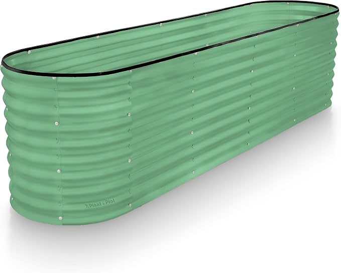 Amazon.com: Plant & Plot Galvanized Raised Garden Beds Outdoor // 8×2×2 ...