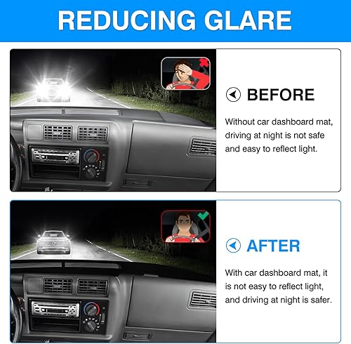 Vista 45 de Autorder Alfombrilla de cubierta de salpicadero para Ford F150 F250 F350 1992-1996 Accesorios Cubierta de tablero de franela para salpicadero