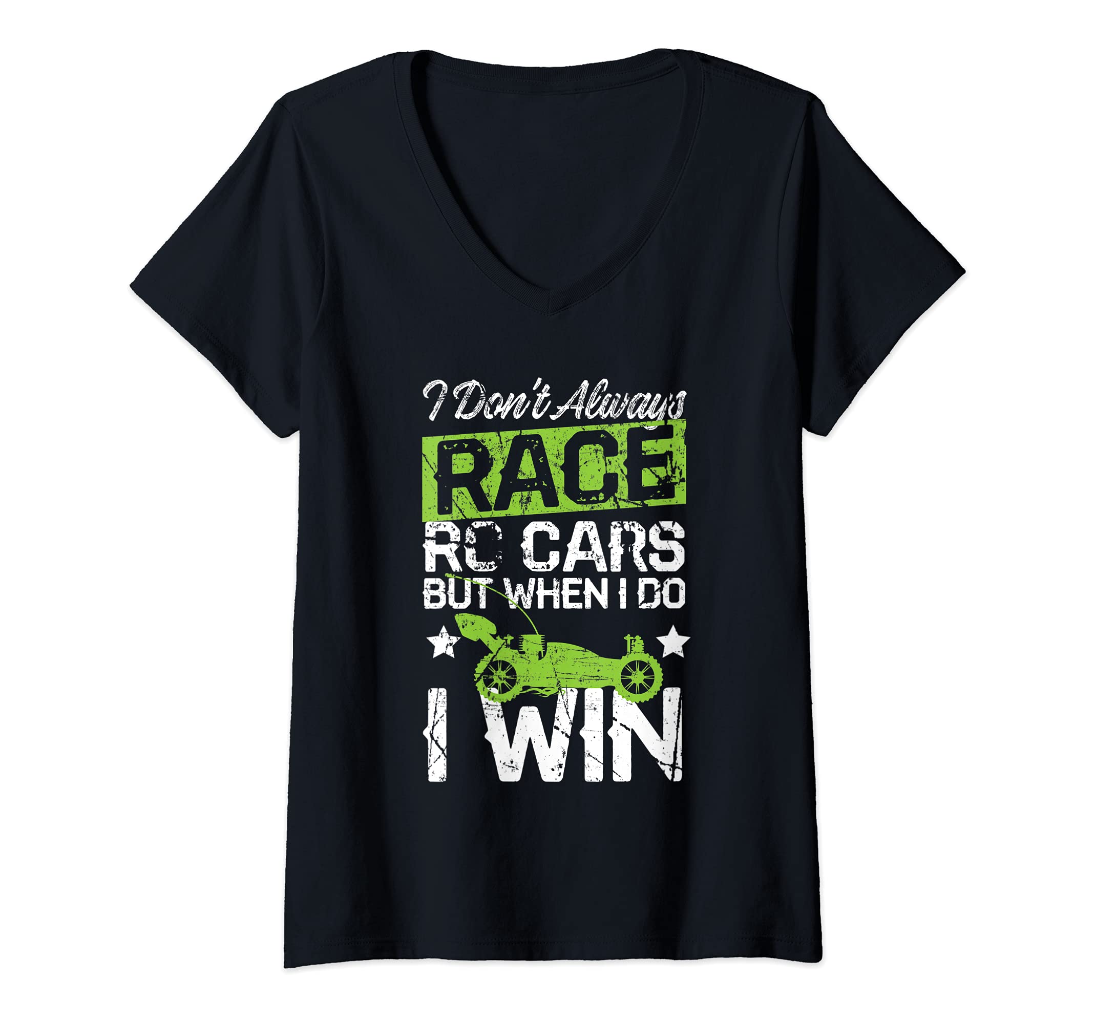 Womens RC Car Funny Buggy Remote Control Car Driver Racing Hobby V-Neck T-Shirt