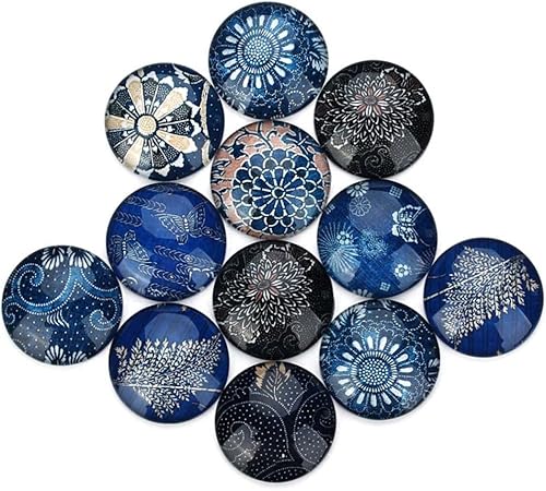 Miniatura 8 de 20 piezas de bandeja redonda de cuentas colgantes de cristal con parte trasera plana, cabujones de cristal con parte trasera plana para