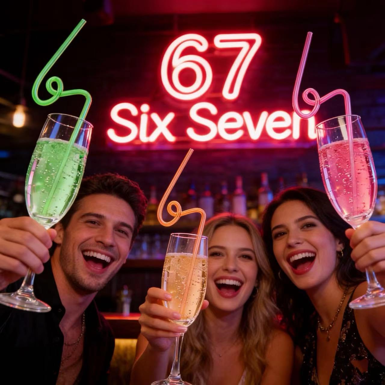 6-7 Meme Party Supplies Straws - 67 Popular Saying Crazy Silly Straws - Funny Six Seven Internet Meme Reusable Drinking Straw for 6 7 Meme Gen Theme Birthday Party Decorations Favors - Image 3