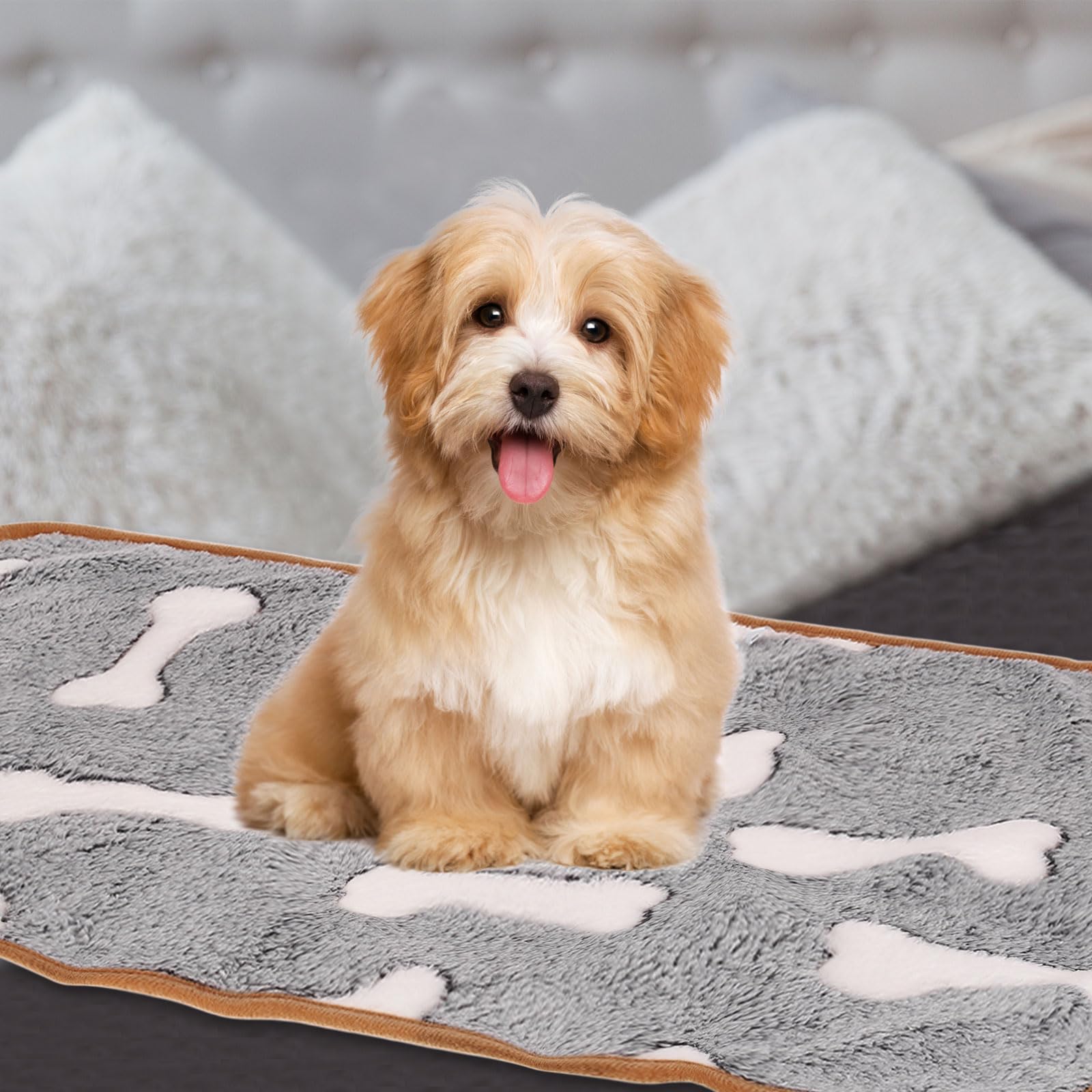 sourcing map Lot de 3 couvertures pour animal de compagnie – Couverture en flanelle douce et moelleuse – Couverture résistante aux rayures pour meubles – 76,2 x 106,7 cm, gris, 1 lot de 3