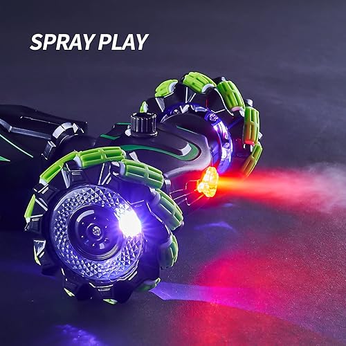 Miniatura 6 de Auto con sensor de gestos de control remoto 4WD, auto de acrobacias RC controlado a mano, vehículo de doble cara rotación de 360° con luz y aerosol