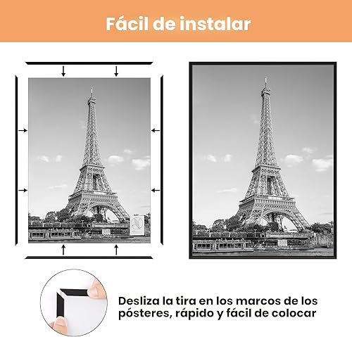 Miniatura 3 de upsimples - Marco de fotos de 18 x 24 pulgadas, color negro, paquete de 3 portarretratos para montaje en pared horizontal o vertical, a prueba de