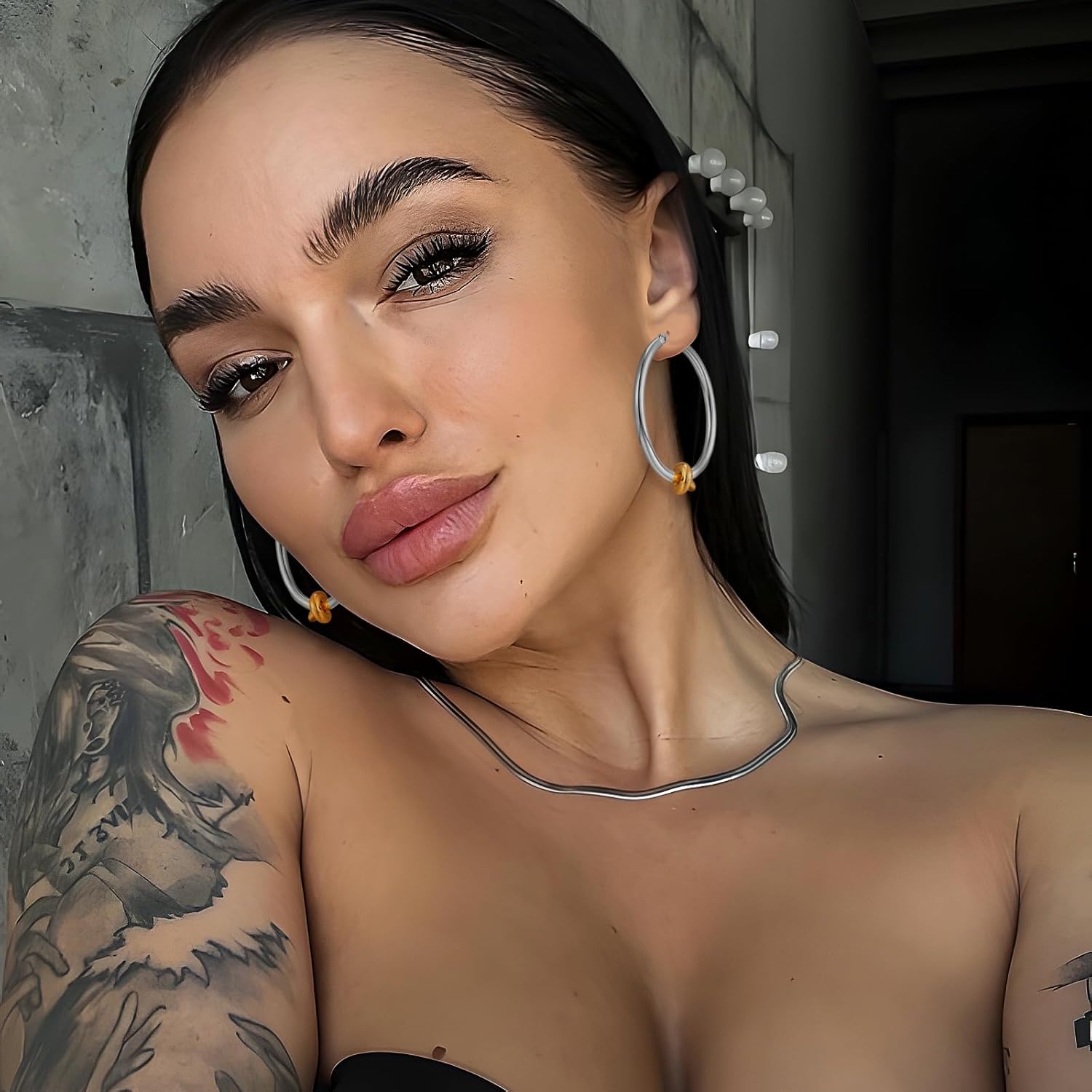 Large Gold Knot Hoop Earrings for Women 18K Gold Hoop Earrings Statement Lightweight Hoops Trendy Gold Hoops Earrings Jewelry - Image 3