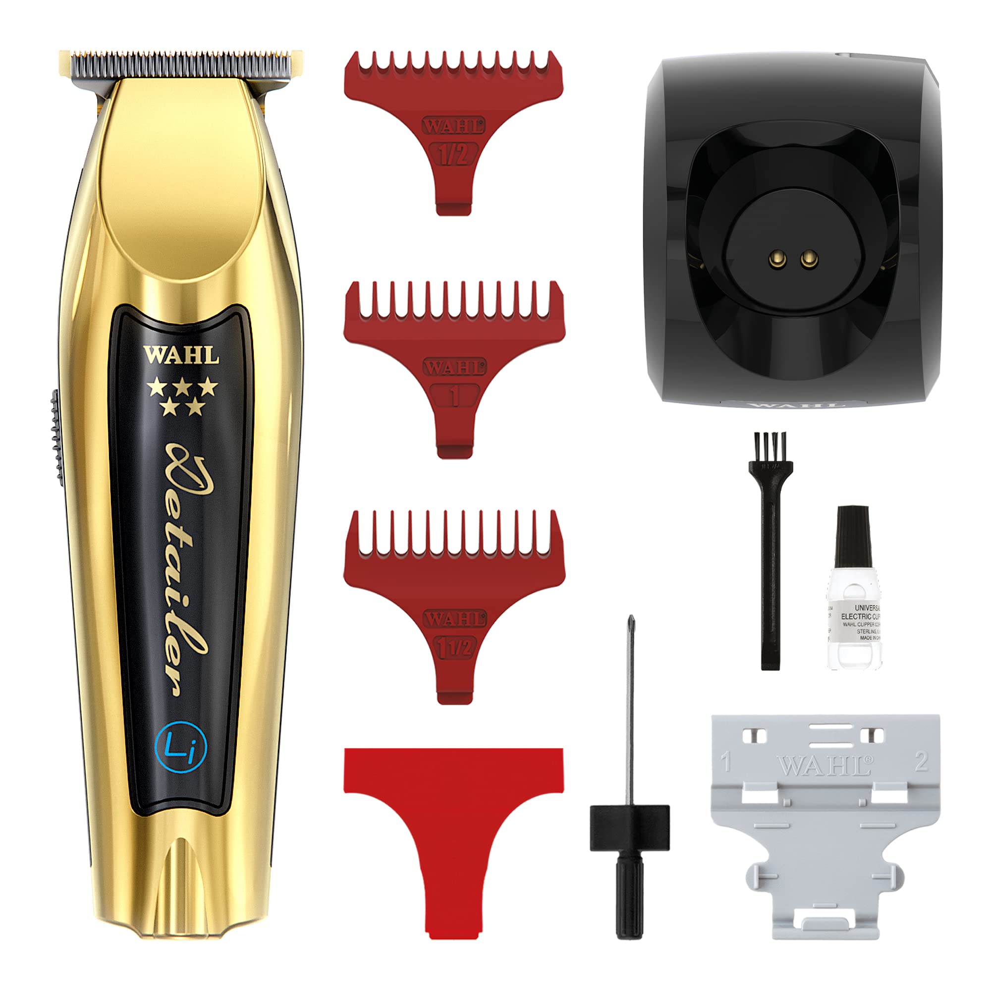 Wahl 8171-831 5 Star Cordless Detailer, Gold – Snap-On Blades, Close Trimming, Lightweight, Barber Trimmer