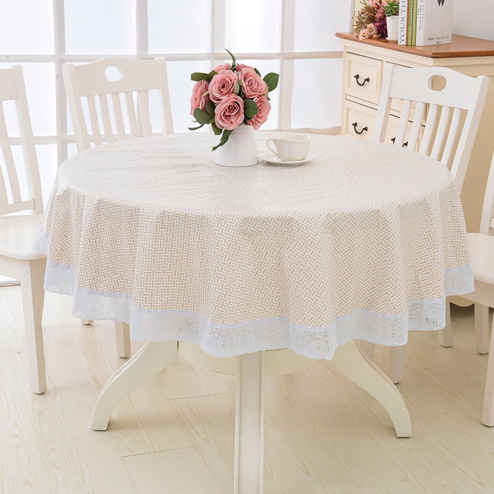 Nappe de table ronde imperméable anti-tache en PVC dentelle YEARLY 220