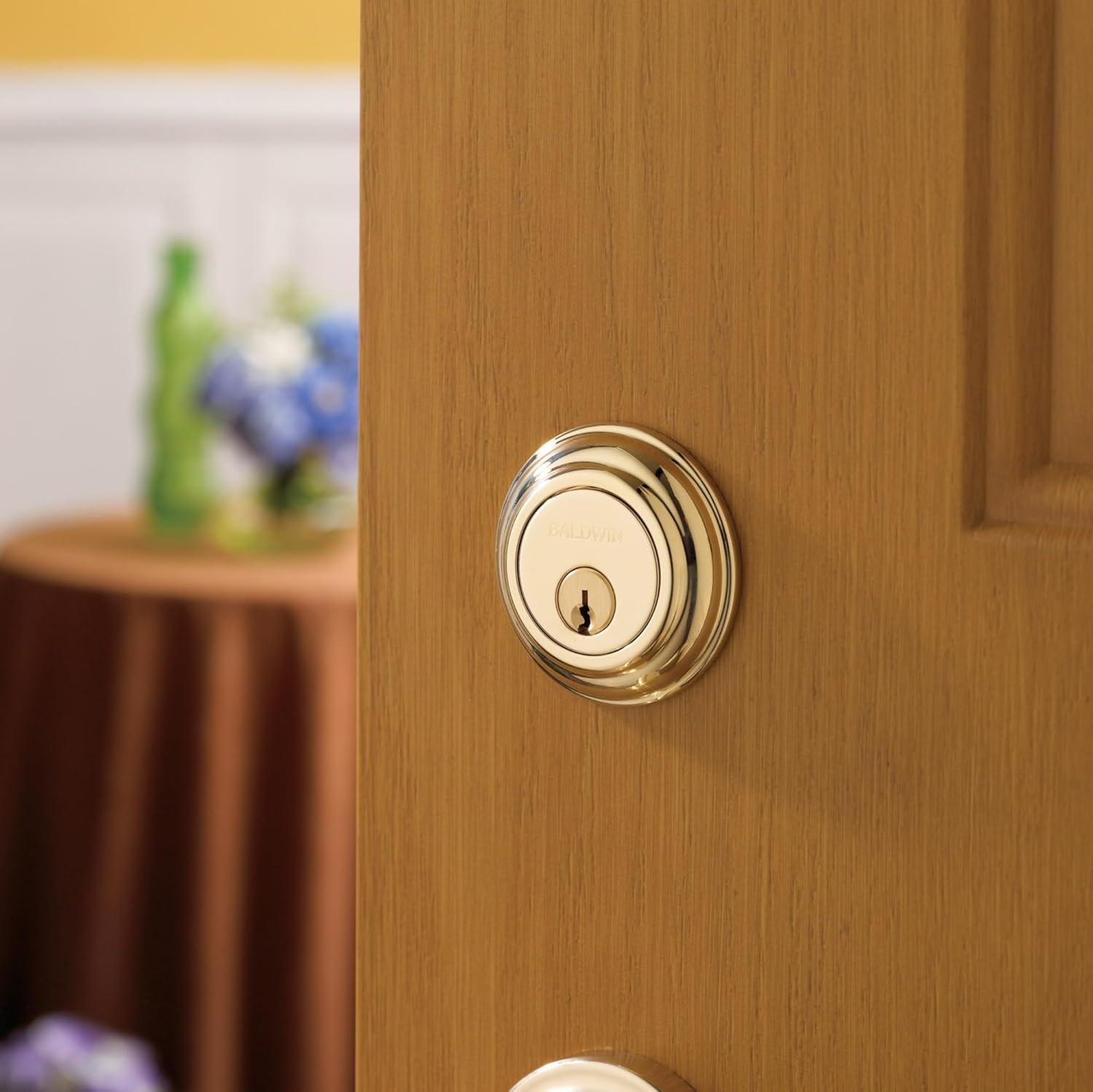 Baldwin Estate 8232.003 Low Profile Traditional Double Cylinder Deadbolt in Polished Brass
