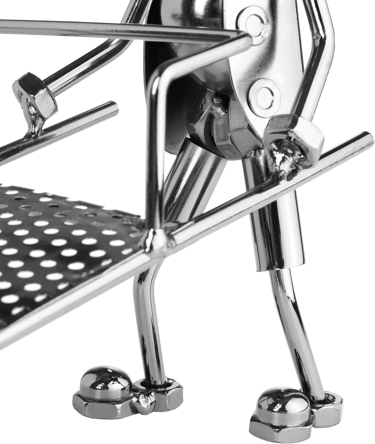 BRUBAKER Wine Bottle Holder 'Man with Wheelbarrow' - Metal Sculpture - Wine Rack Decor - Tabletop - with Greeting Card