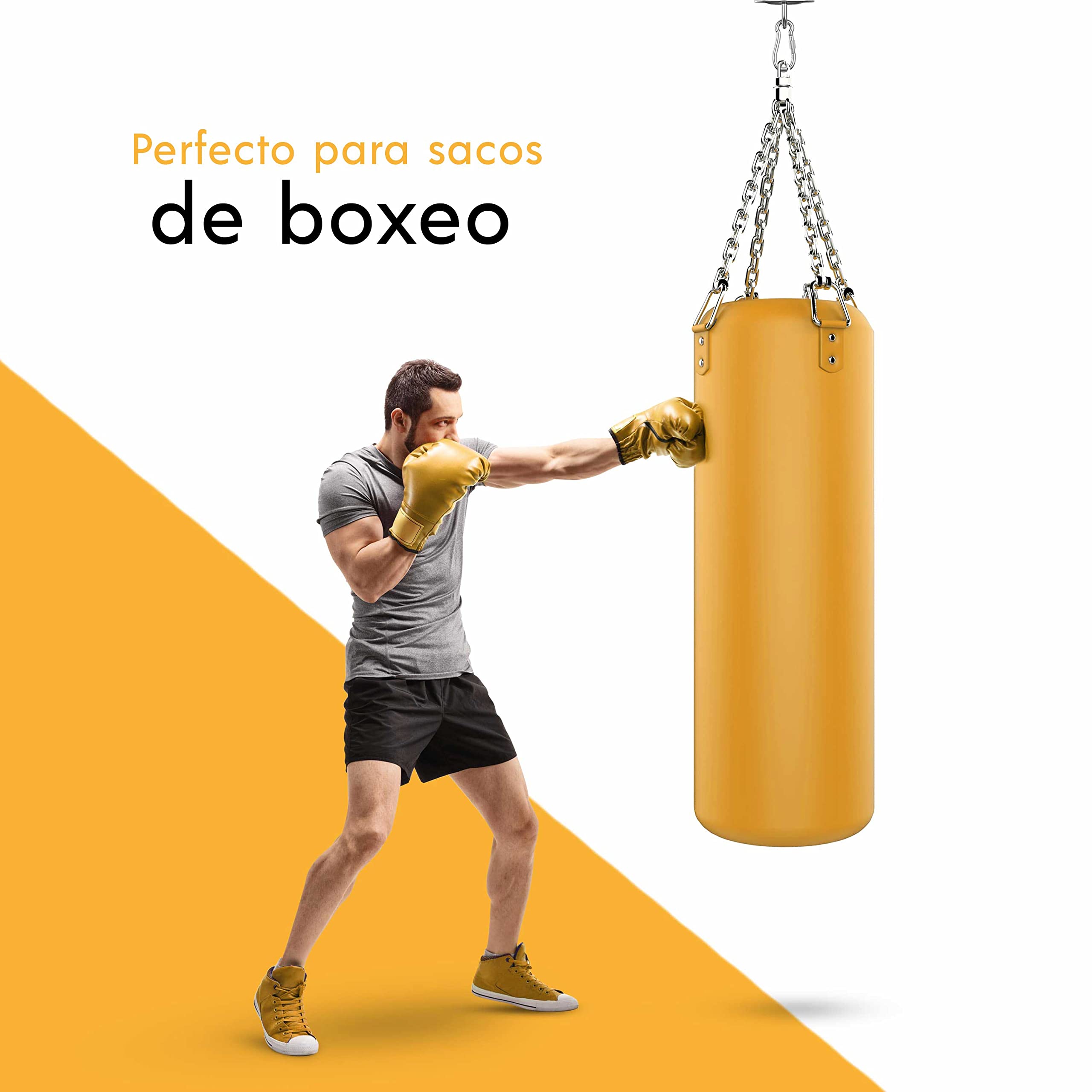 MEISTERFAKTUR Soporte saco boxeo 500 kg pared resistente ganchos techo