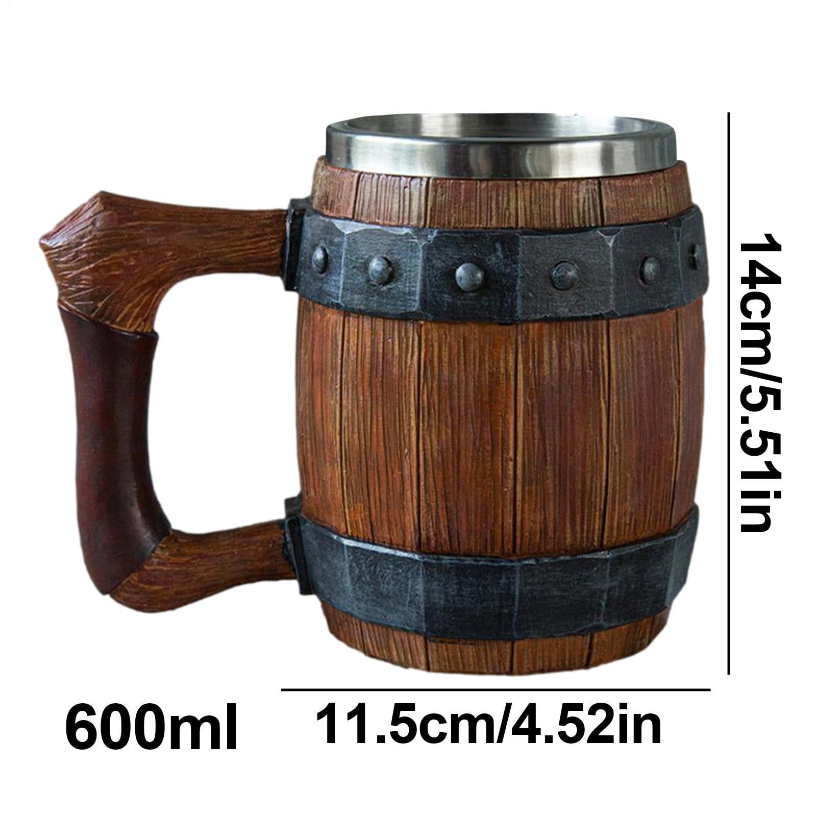 Jarra de cerveza - Resina de acero inoxidable pulido a mano 19x14x11,5 cm
