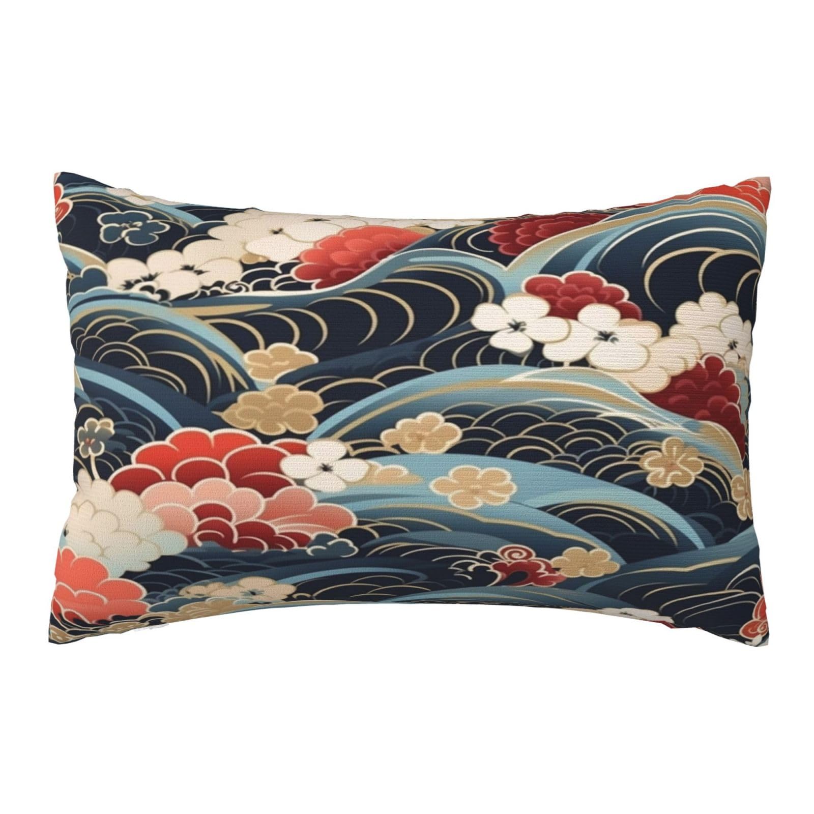 Leznzen Waterproof Linen Outdoor Cushions Waterproof Japanese Style Cushion Covers 30Cm X 50 Cm Set Of 2, Floral Cushions Garden Cushions Throw Pillow Covers, Decorative Pillows For Car Patio Hoom Decor Gifts 12X20 Inch,Z461