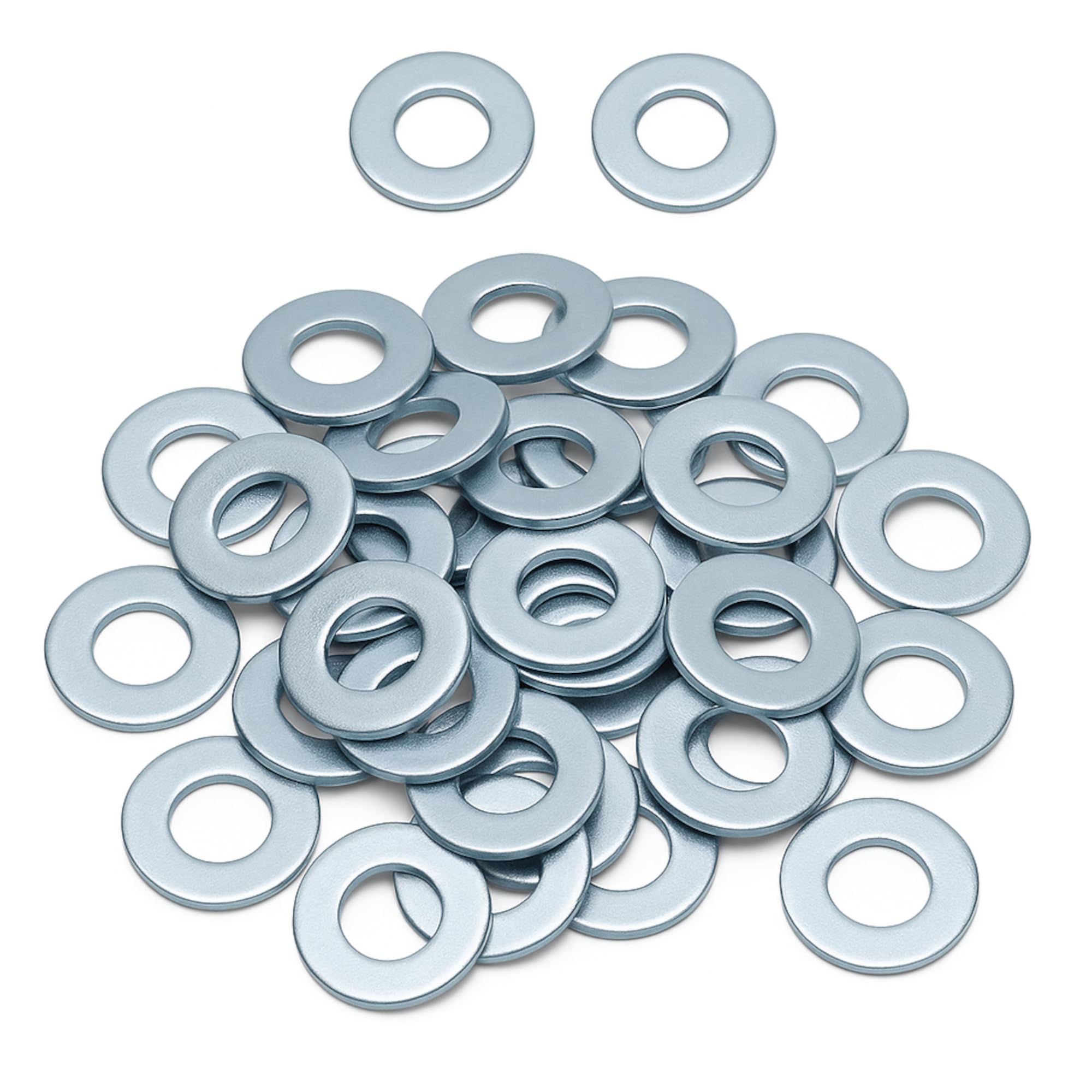 Unterlegscheiben M6 DIN125 A-Form flach, verzinkt Beilagscheiben Karosseriescheiben aus Stahl verzinkt (M6, 50)