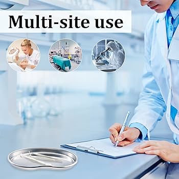 Baking Trays For Oven 3Pcs Stainless Steel Kidney Tray, Graduated Metal Emesis Basin, Reusable Kidney Bean Shaped Bowl Dish, Dental Lab Instrument Surgical Tray For Medic Waster Metal Tray