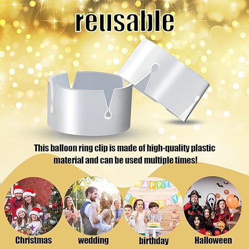 Miniatura 4 de 100pcs Ring Clips for Balloon Stand/Columns/Arches/Tower, Plastic Ties for Arch, Party Supplies Small Tools for Birthday/Wedding/Christmas/Halloween