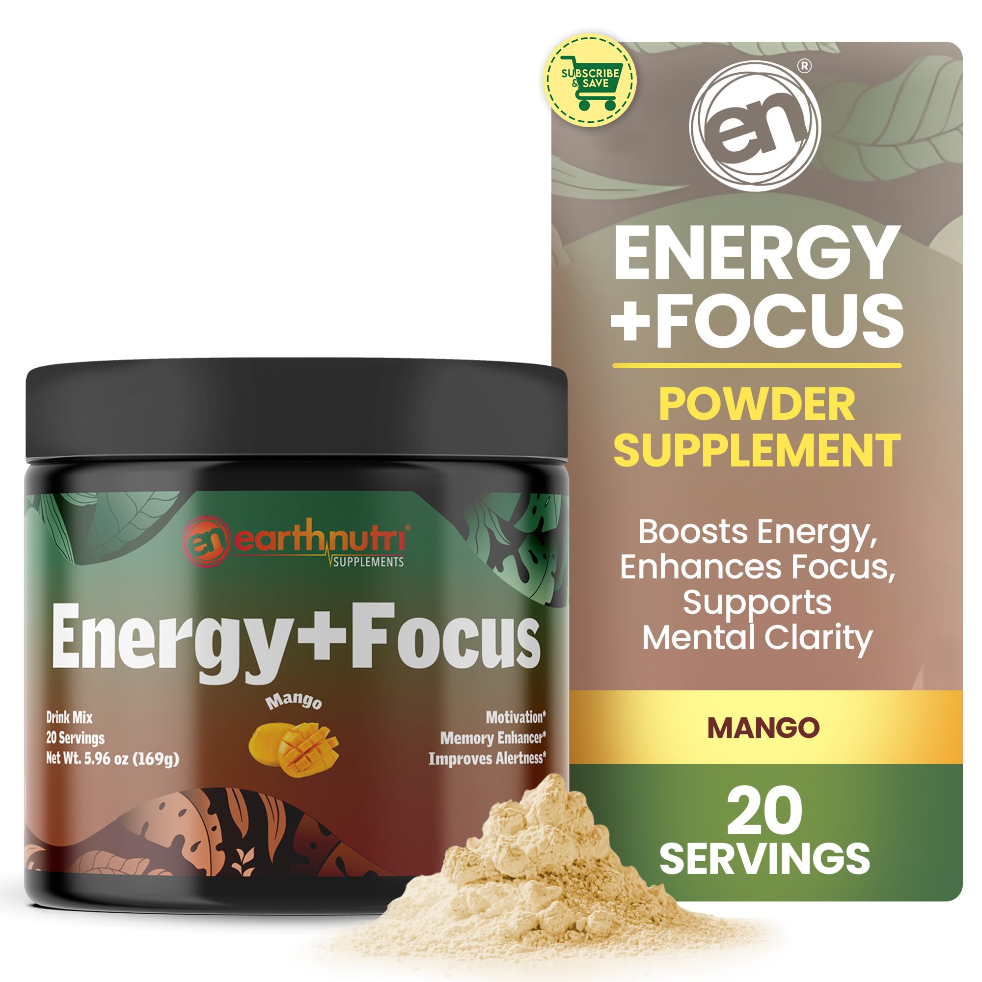 EarthNutri Energy & Focus Sticks (24 Individual Sticks)