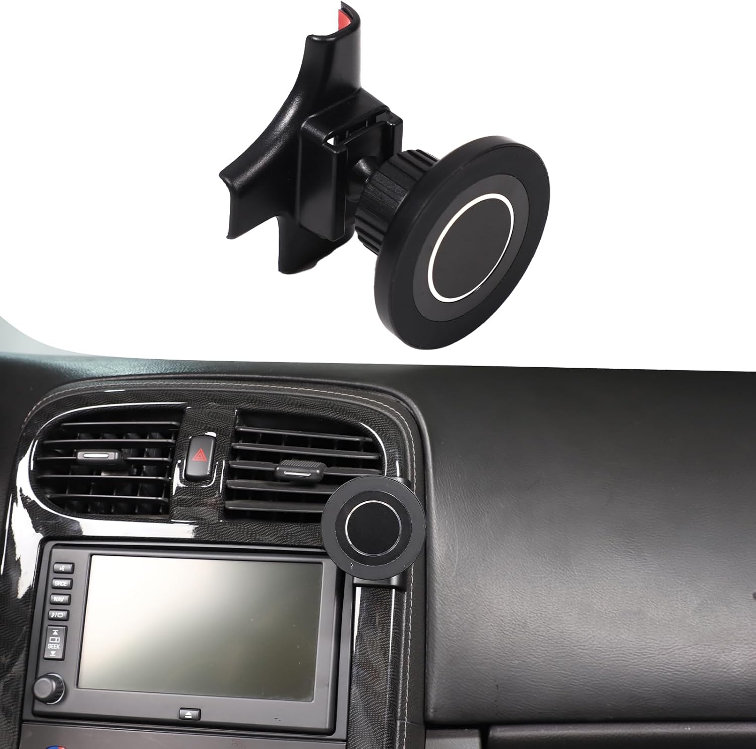 Car Phone Holder Mount Compatible with Chevrolet Corvette C6 Z06 ZR1 2005-2013 Center Console Dashboard Air Outlet Handsfree Phone Mount Magnetic Phone Mount Dash Clip Accessories (Style B)