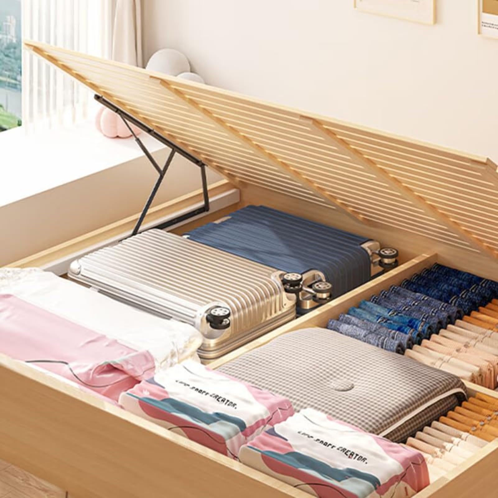 Bolsas de almacenamiento al vacío para ropa y ropa de cama, bolsas de almacenamiento de compresión con válvula de aire reutilizables (grande, 6 piezas)