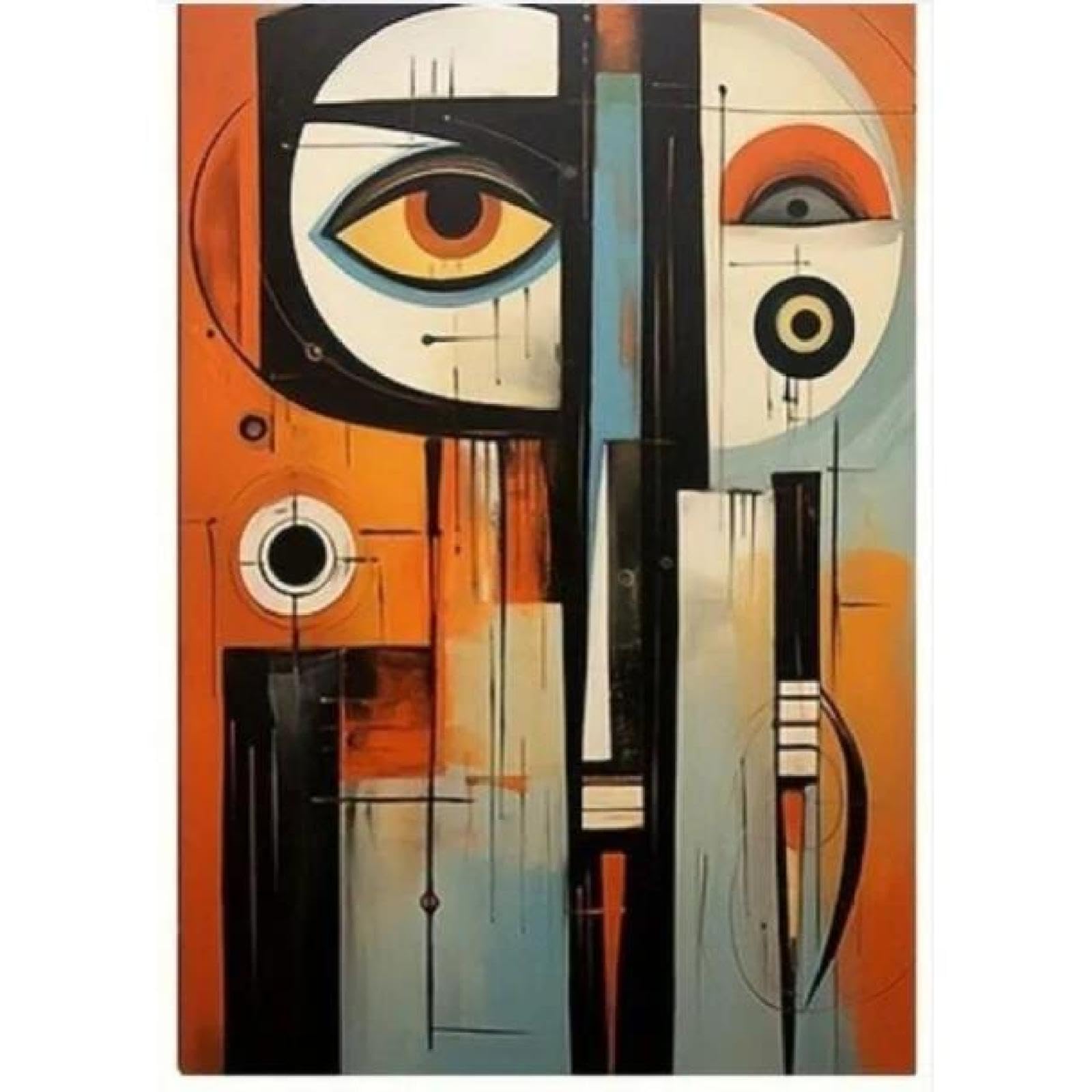Yocheng Geometric Cultural Motifs Poster Prints Abstract African Woman Canvas Painting Wall Art Picture For LivingRoom Home Decor 60x90cm No Frame