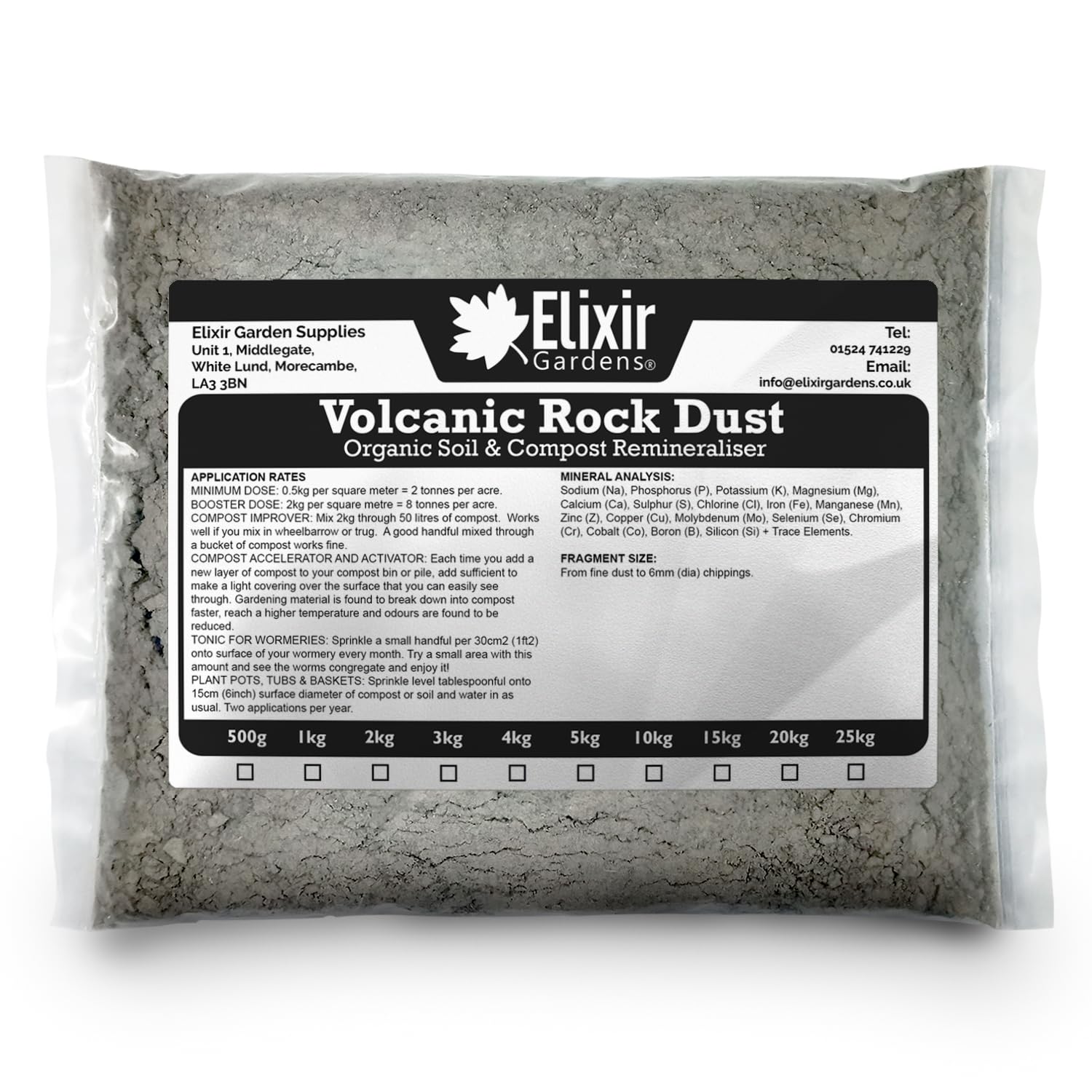 Elixir Gardens Volcanic Rock Dust | Organic Fertiliser & Remineraliser | Soil Carbon Capture | 10kg