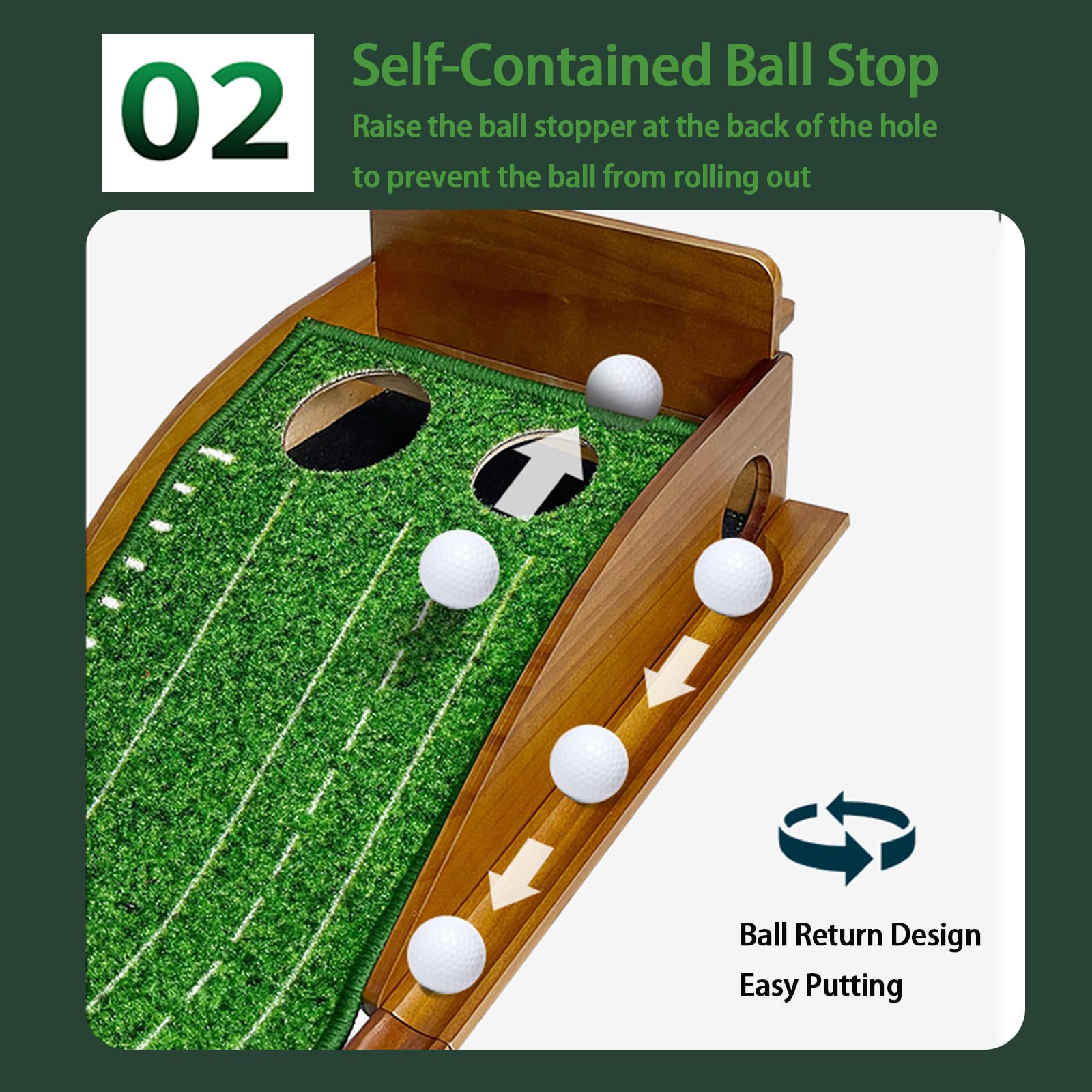 Putting Mat Indoor Golf, Holz Putting Matte, Golf Putting Green Matte, Golf Putting Mats für Männer Spielen Golfspiel zu Hause oder im Büro, Geschenke für Männer