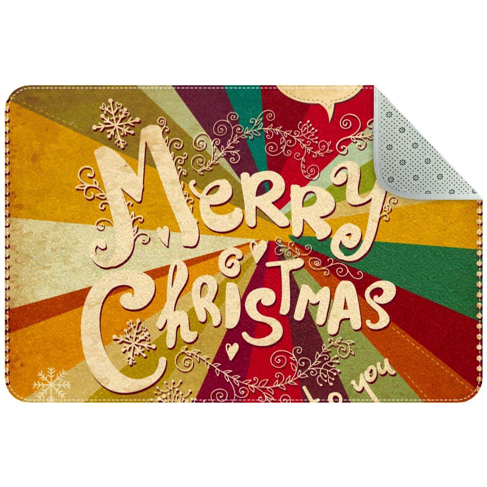 Tapis d'entrée Merry Christmas doux pour sublimer votre couloir