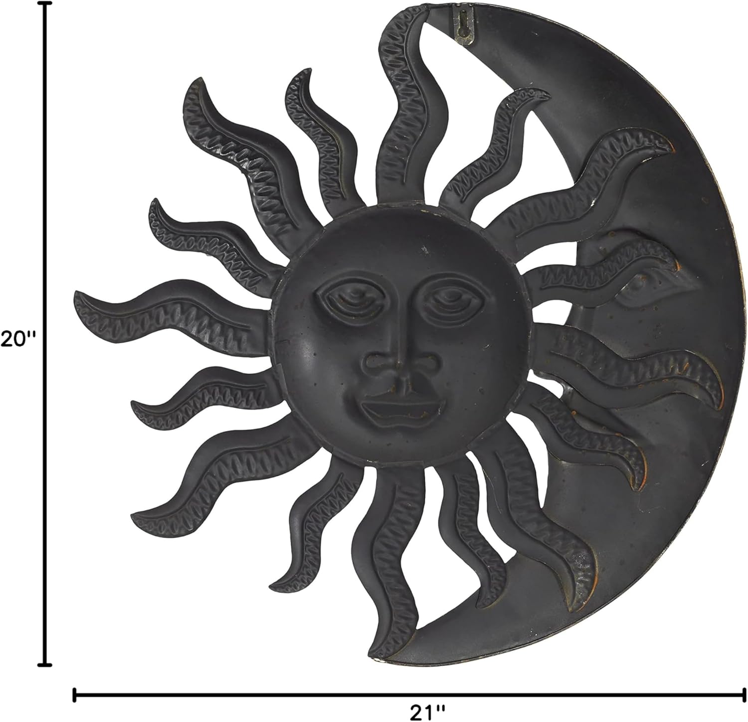 Red Metal Sun and Moon Indoor Outdoor Wall Decor
