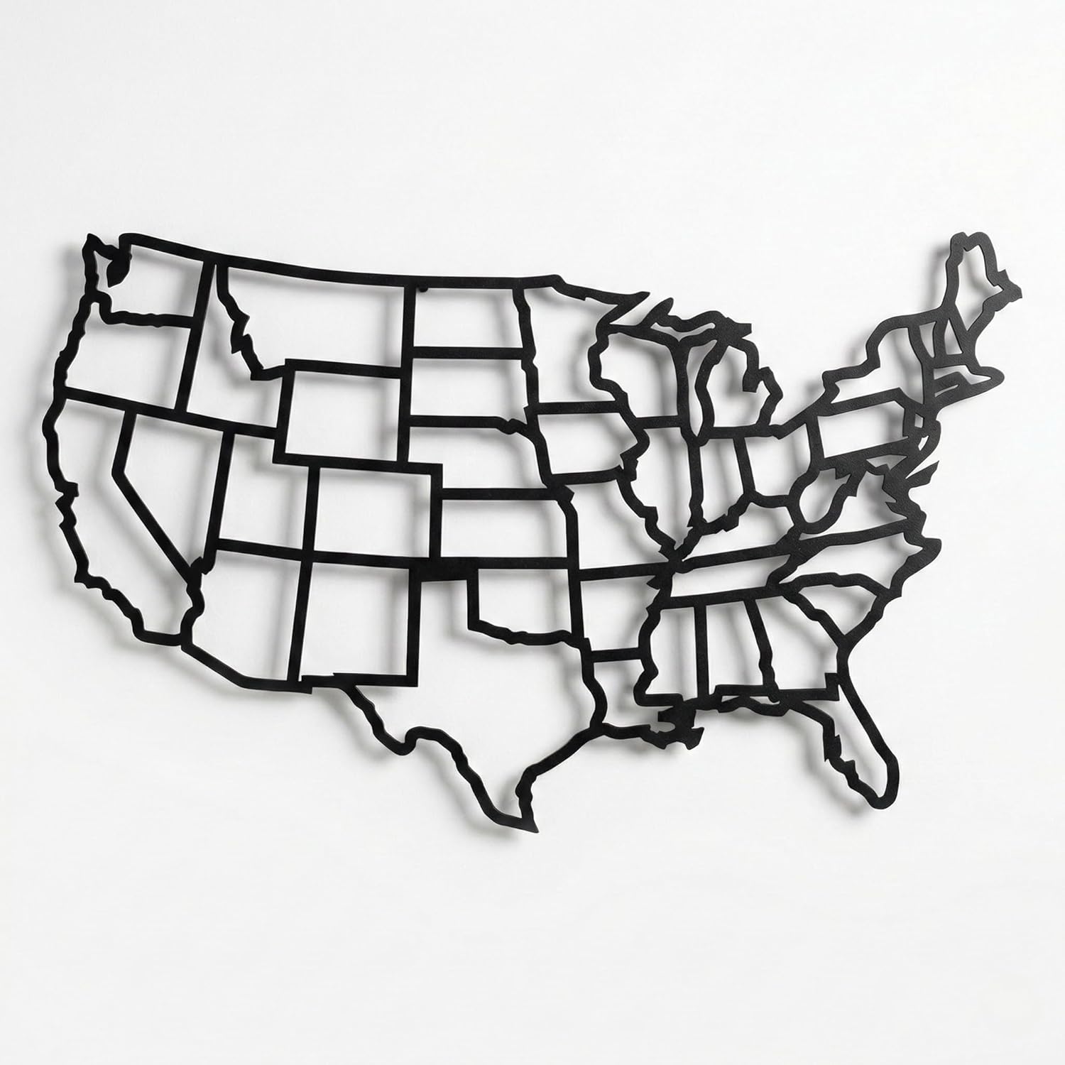 DEKADRON Metal USA Map Wall Art, States of America Map, Metal World Map, Steel Art, Interior Decoration, Metal Wall Art (40" W x 24" H / 101x61 cm)