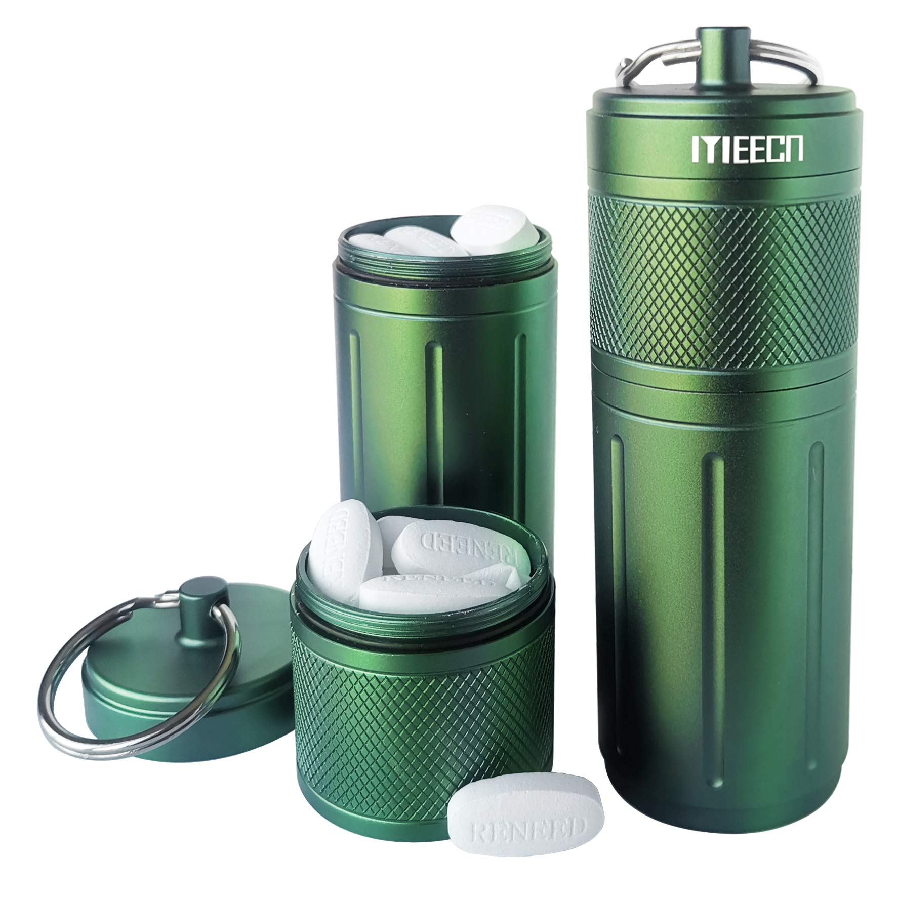 Two-Layer Large Pill Organizer, Waterproof Pill case can Store Pills Anything Sizes, Vitamins, Cod Liver Oil, Supplements and Medication, Rv Products, Size:1.6 x 1.6 x 4.4 in (Green)