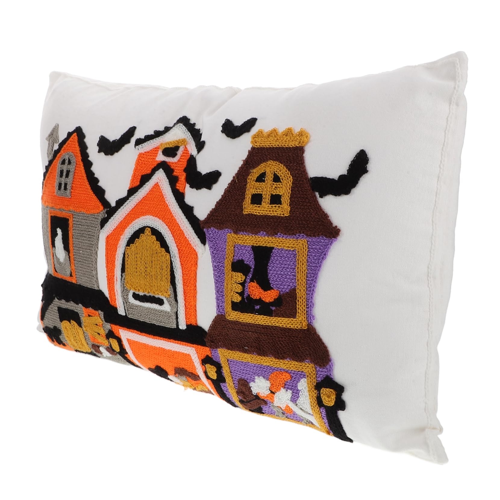 Housse de coussin brodée pour soulager les lombaires en voiture style Halloween