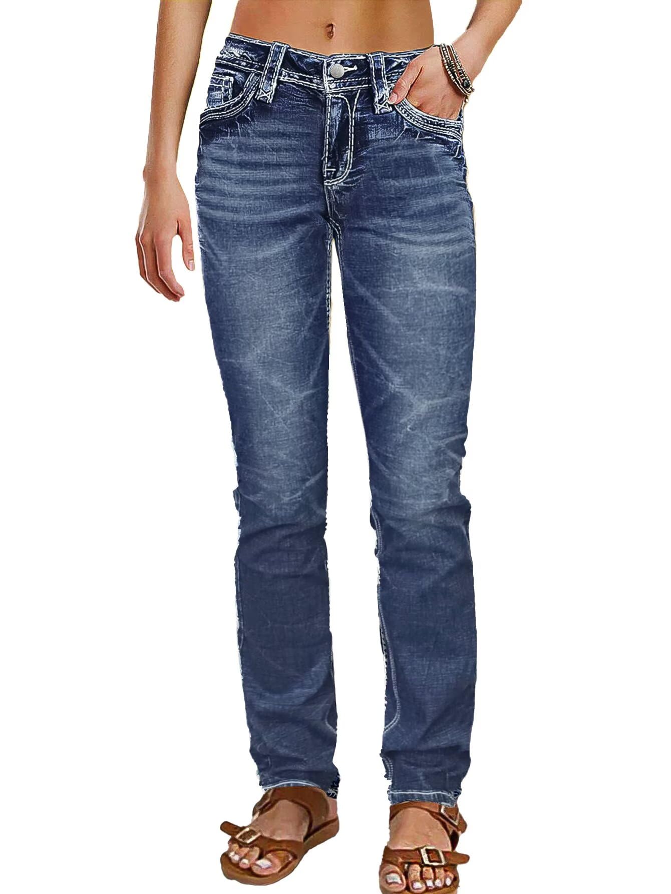 Flamingals Mid Rise Western Jeans