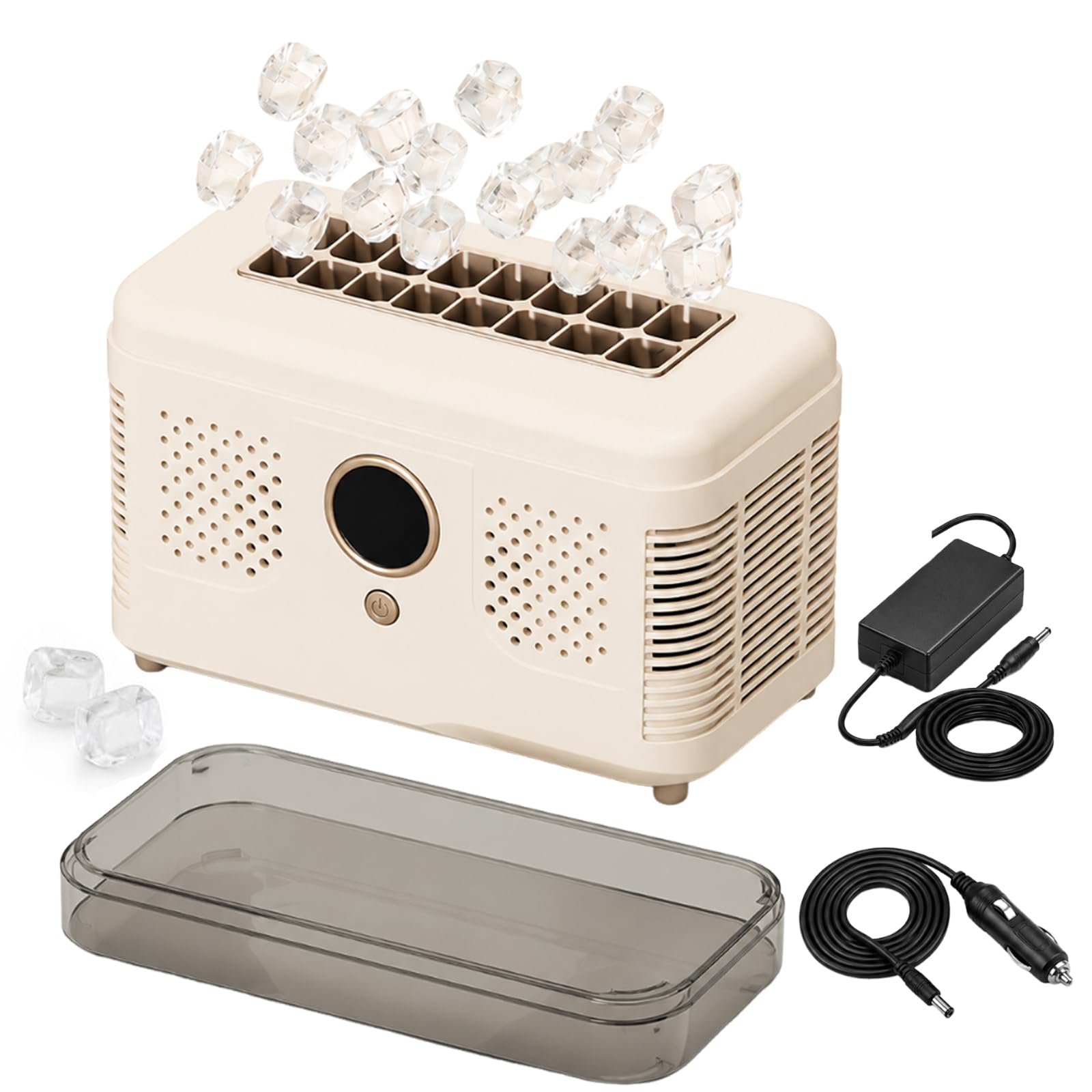Przenośna kostkarka do lodu ze stojakiem, mini automatyczna kostkarka do lodu w samochodzie, 12 kostek w 15 minut do domowych wycieczek kuchennych Camping RV white 16 cubes