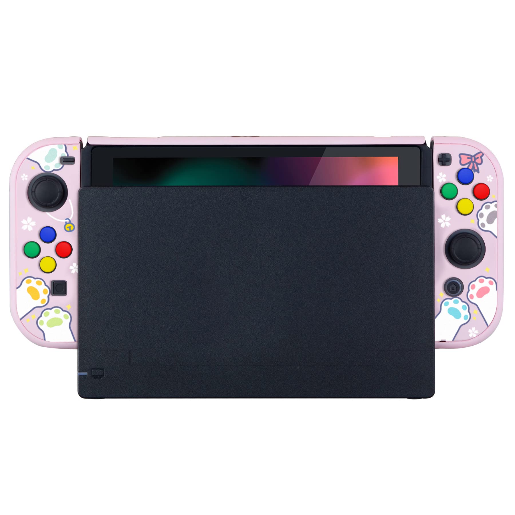 PlayVital Custodia Cover per Nintendo Switch, Copertura Protettiva Rigida Separabile Shell Protezione Compatibile con Nintendo Switch, Gattini Affamati