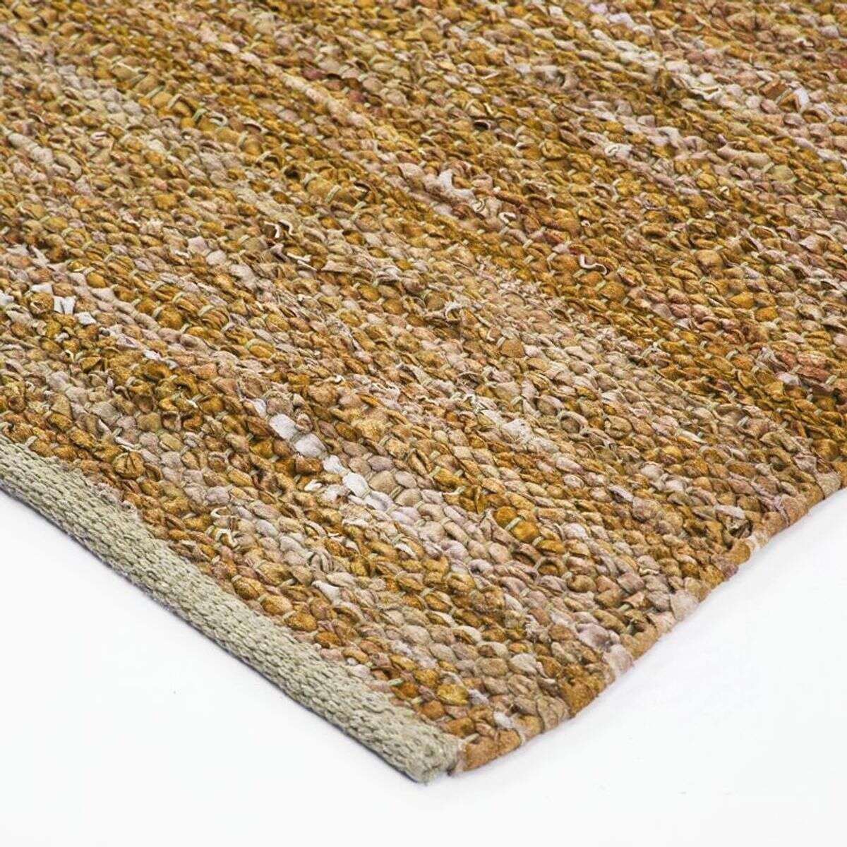 Thedecofactory Tapis en Cuir tressé Jaune 160x230