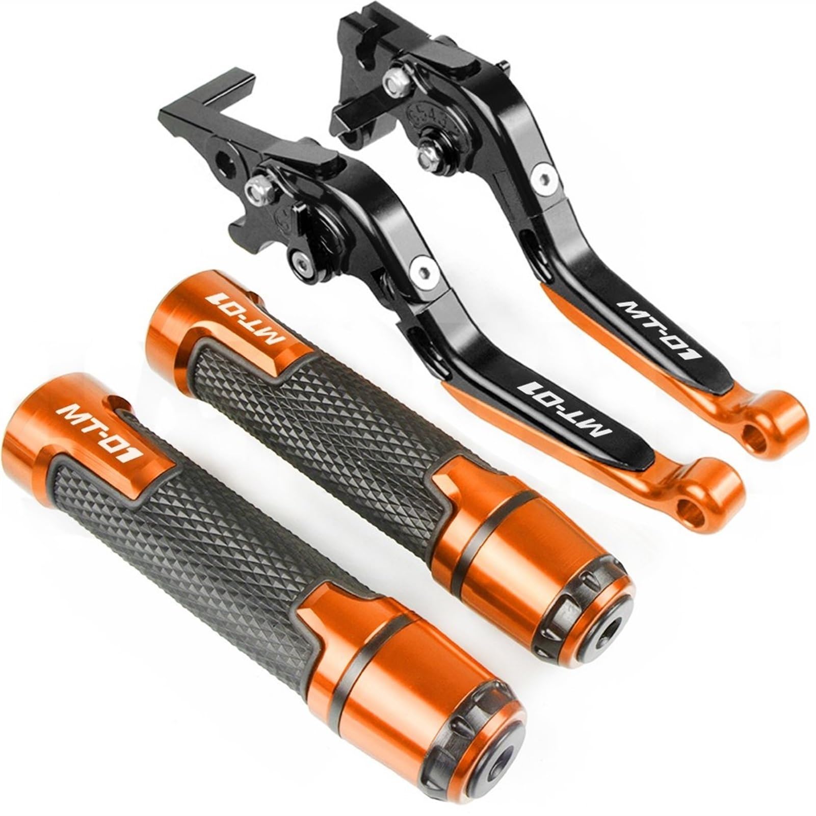 Akcesoria do kierownicy motocykla dźwignia hamulca sprzęgła 22 mm uchwyt uchwyty do Yamaha MT 01 MT-01 MT01 2004-2009 2005 2006 2007 2008 (pomarańczowy)