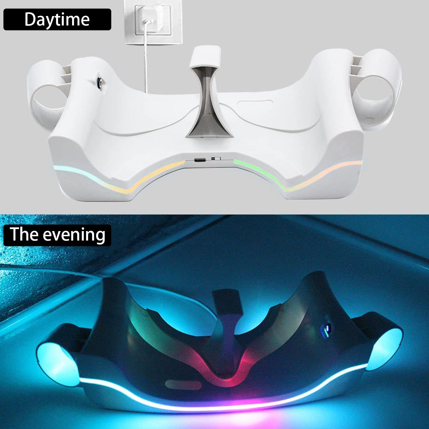 Base de carga antideslizante para auriculares con indicador LED, 2 modos de visualización, estación de carga magnética rápida para auriculares VR