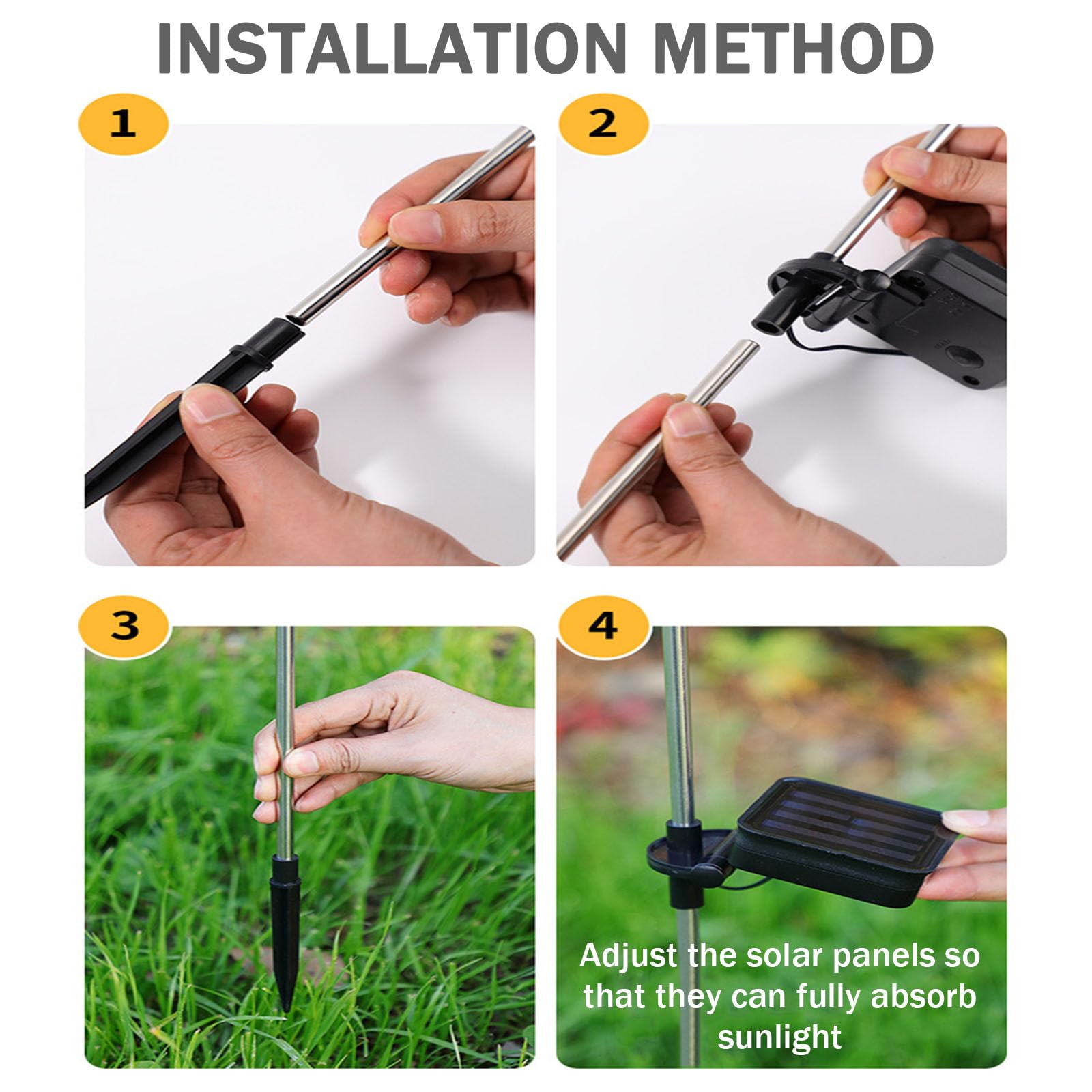 Mateju Solarleuchten Solarlampen für Außen Garten, IP65 Wasserdicht LED Lampen Gartenfackeln Beleuchtung Wetterfeste Wegleuchte für Weg Hinterhöfe Rasen Balkon Deko, Glühwürmchen (Warmweiß,10 Stück)