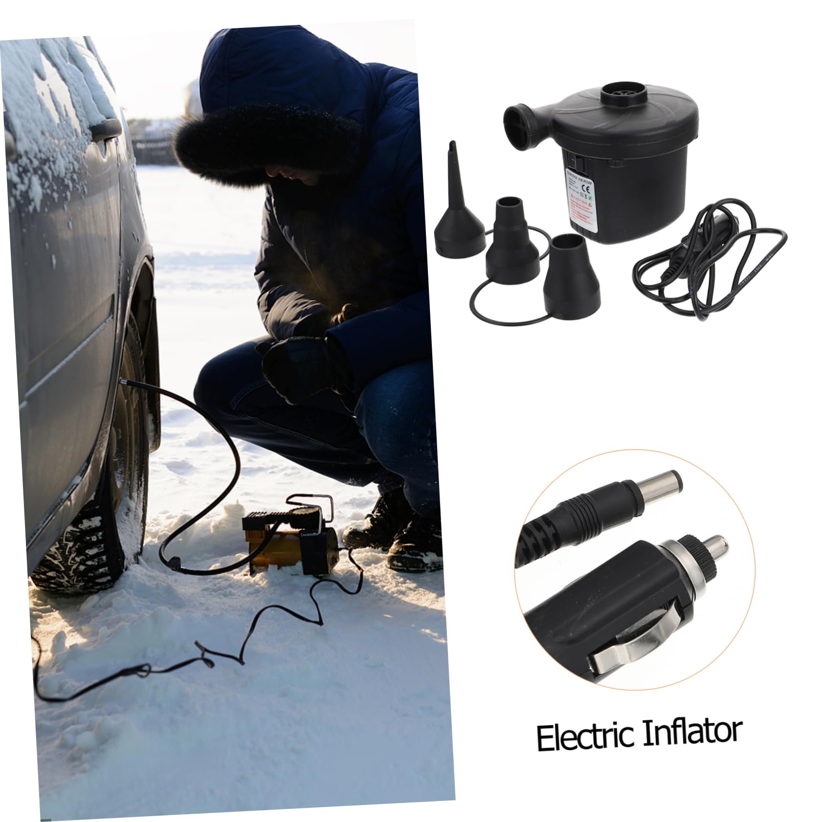 Cabilock Inflatable Pump for Air Mattress Lightweight Air Pump for Inflatable Beds Sofas Yoga Balls Pools High Flow Easy to Use for Home and Travel