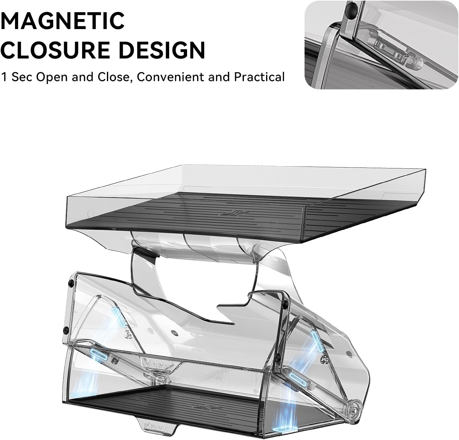 YONZEE Under Screen Storage for Tesla Model Y Juniper & Model 3 Highland 2025-2024,Magnetic Hideable Center Console Organizer Tray,Easy Install