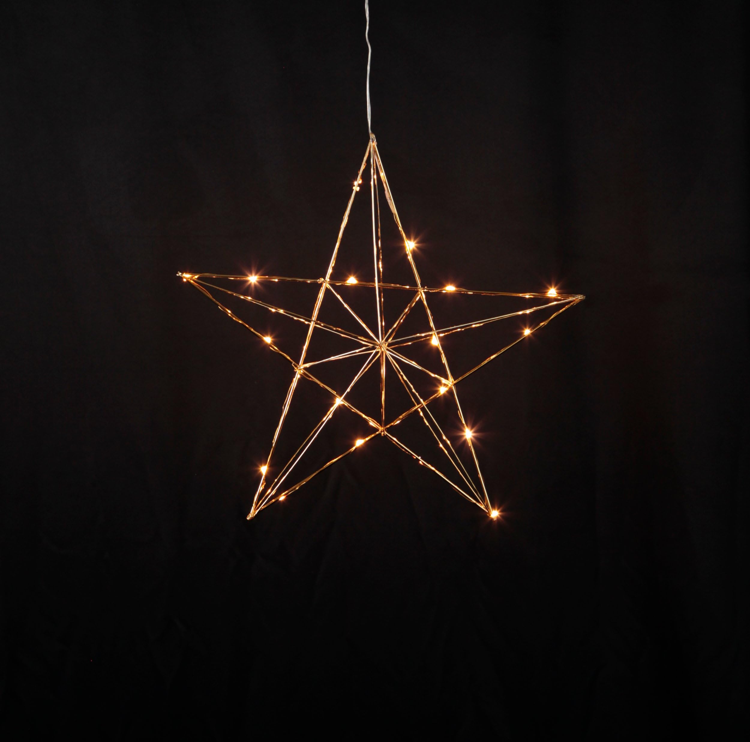 Eglo Décoration de Noël LED suspendue, étoile décorative à suspendre, déco | lumineuse avec minuterie, déco fenêtre en métal finition laiton, lumière blanc chaud