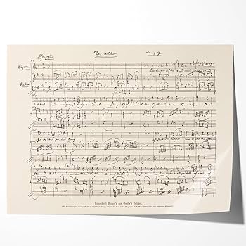 Amazon.co.jp: Hotdogger art 大判ポスター モーツァルト 手書き楽譜