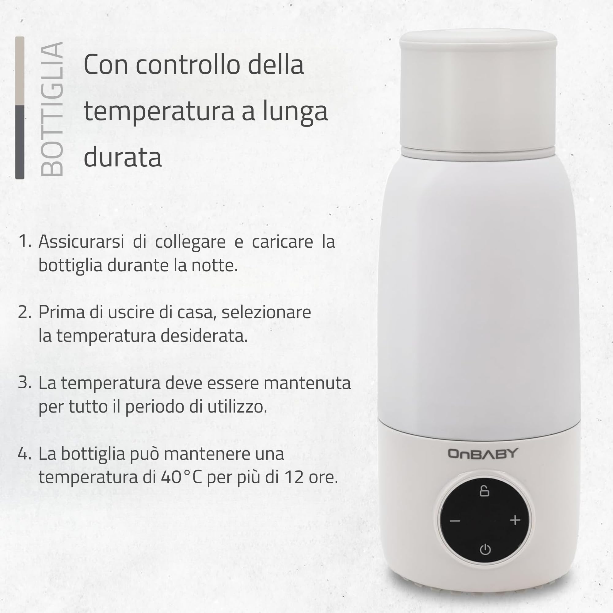 Scaldabiberon Elettrico Portatile - Scaldabiberon da Viaggio per Latte e Acqua, Facile da Trasportare - Temperatura Regolabile, Ricarica USB