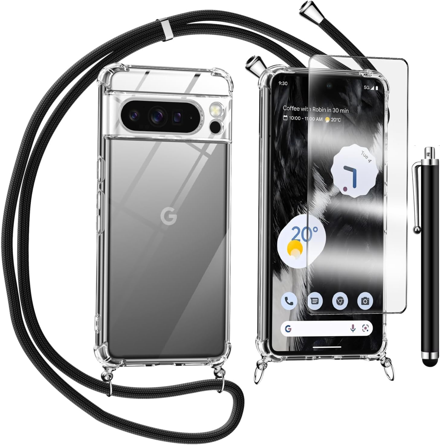 Coque + Verre Trempé Pour Crosscall Core M6 (5.99") - Housse Silicone Antichoc + Protection écran 9H, Noir