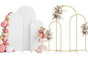 Wokceer Middle Arch Stand 3-Pack with Cover for Wedding Birthday & Party Backdrop