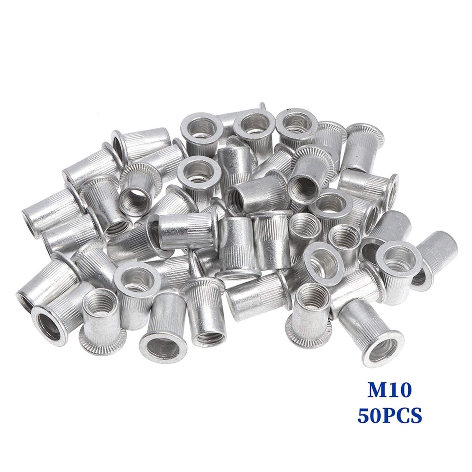 Remaches,Remache Ciego Los remaches 300pcs M3 M4 M6 M8 M10 planas cabeza del remache tuercas de fijación de aleación de aluminio remache tuerca tuercas Insertar remachado Conjunto Pop remaches de lató