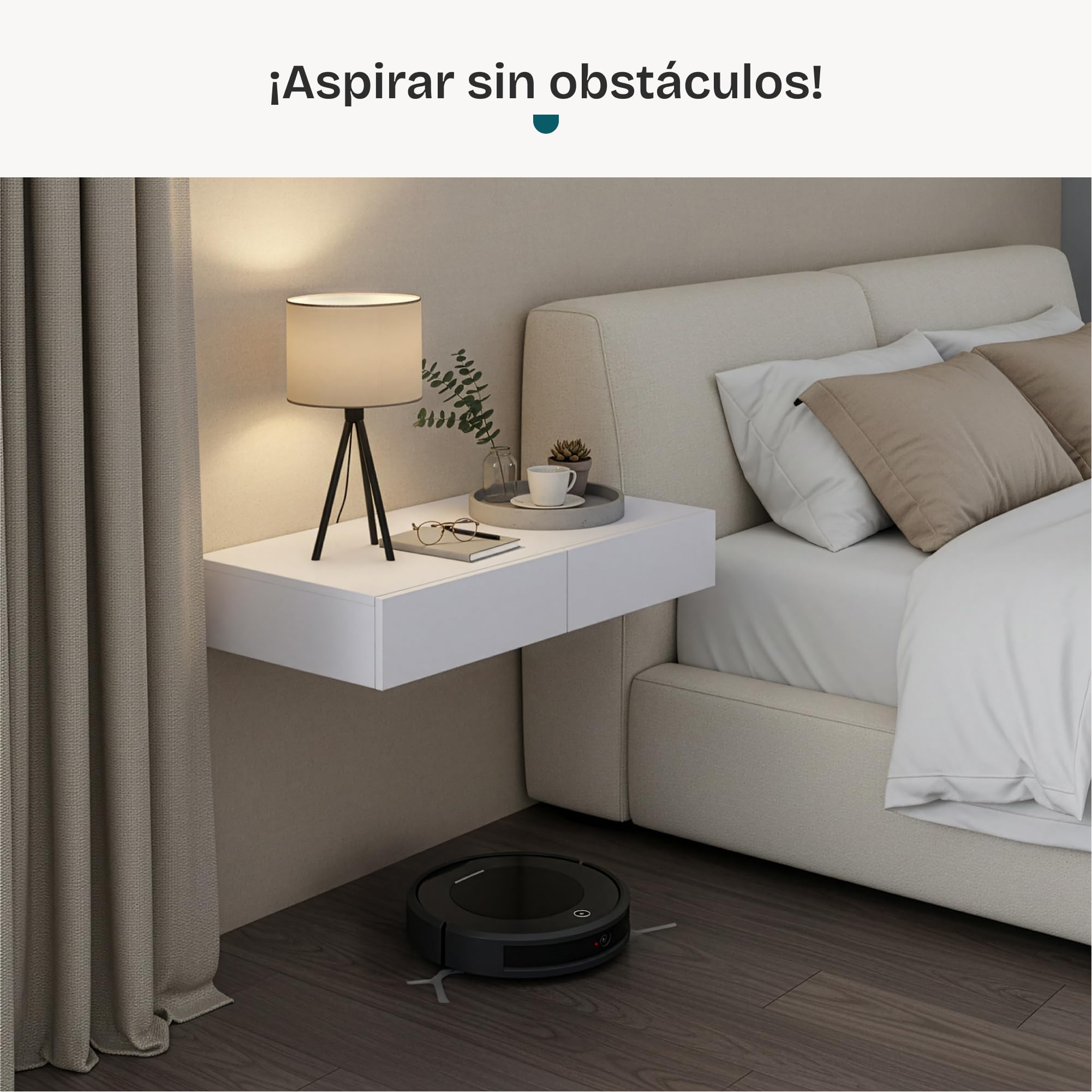 [en.casa] Estanteria Pared Karstula con 2 Cajones hasta 5 kg Mesilla de Noche Mural Estante con Dos Cajones Recubierto de PVC 80 x 35 x 12 cm - Blanco