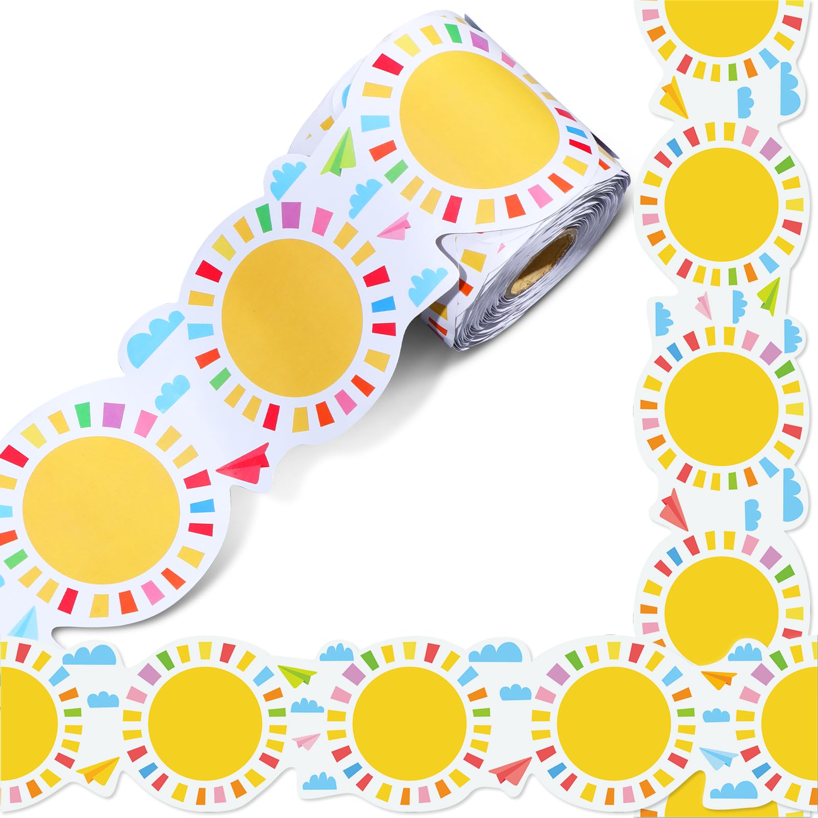 68.9 Feet Suns Board Borders Sunshine Classroom Border Trim Strips Bright and Colorful Classroom Decor for School Classroom Office Party Chalkboard Decoration