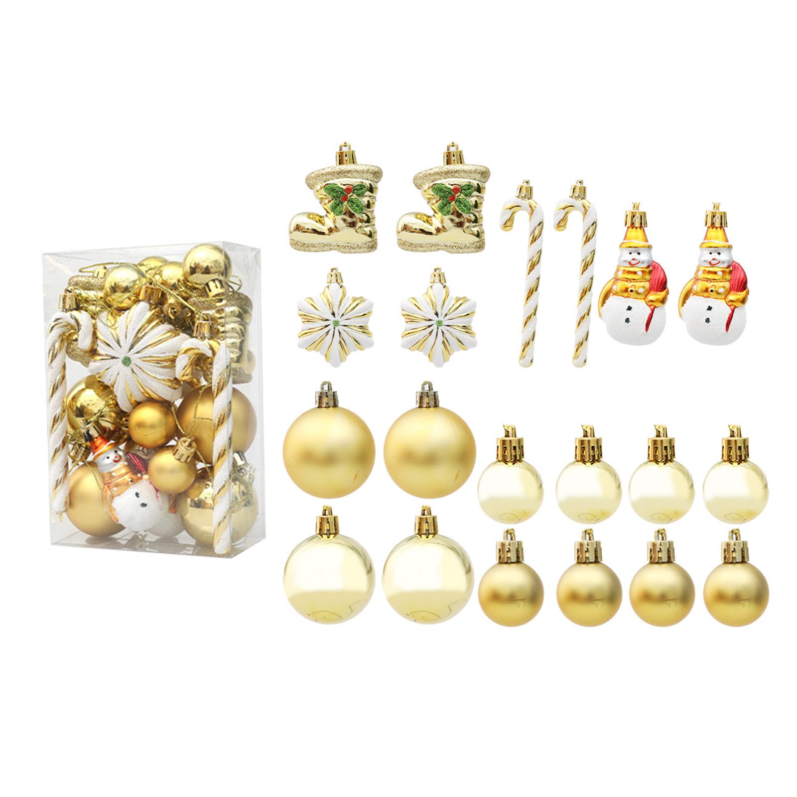 Kalttoy Gold Type A 20 / 29Pcs Balls Star Pendants Christmas Tree Ornaments Decorations For Holiday Dective Decor 2024 New Year Gift Snowflake Decorations Festive Decor Unique Charm