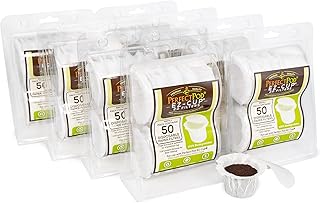 Perfect Pod EZ-Cup Paper Coffee Filters with Patented Lid for Single-Serve Coffee Brewers and Coffee Pods, Compatible with Keurig, 8-Pack (400 Filters)